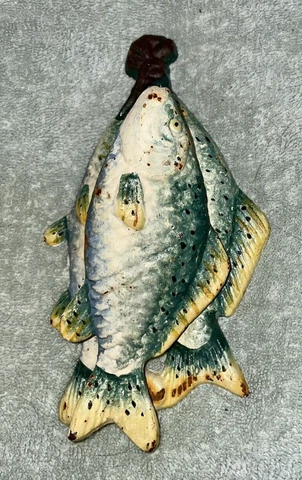 Hanging Fish Door Knocker CAST METAL Painted Nautical Fishing Lake Beach Decor Cover