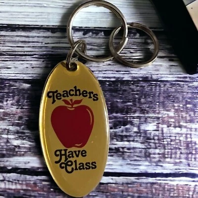 "Llavero retro vintage de latón macizo para maestros tienen clase regalo escolar para maestros 2,75""" Foto 1 de 4