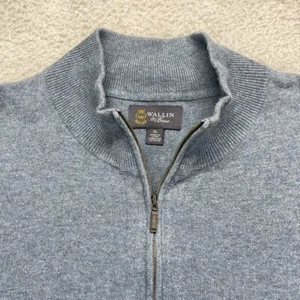 Wallin & Bros Pullover Herren XLarge grau 1/4 Zip Strickpullover Langarm Baumwolle - Bild 1 von 10