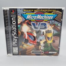 Micro Machines V3 PS1 Sony PlayStation Black Label CIB W/Manual & Reg. Tested