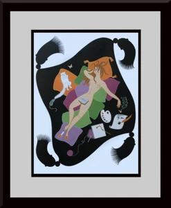 ERTE - 'The Seven Deadly Sins: Sloth' Custom Framed Original Book Print - Picture 1 of 2