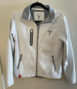 RAR Damen Tesla Corp Jacke in weiß Gr. XS gesticktes Logo Fleece gefüttert - Bild 1 von 12