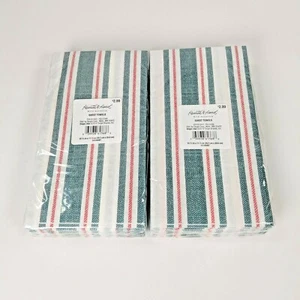 Hearth and Hand 28-count Americana Red/Navy Stripe Guest Towel Paper Napkins - Picture 1 of 9