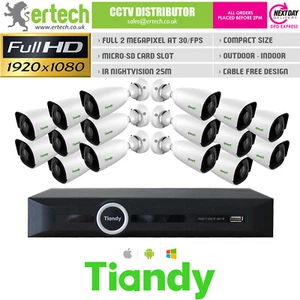 2MP 1080P Bullet POE Cámara IP 2-16 CCTV Plug & Play Kit Paquete Sistema de Seguridad - Imagen 1 de 9