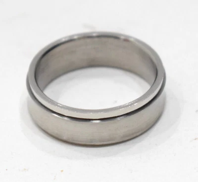 Ring Stainless Steel Etched Spinner Band Ring - Image 1 of 3