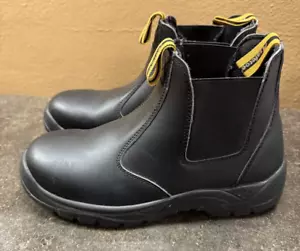 Safetoe M-8025 Chelsea Boots Mens US 11 Black Leather Safety Steel Toe Work - Picture 1 of 5