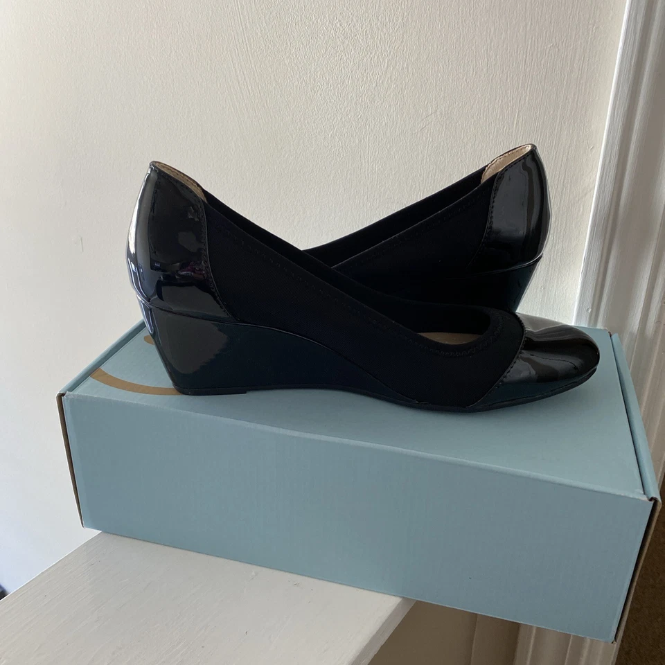 LifeStride Women's Black Julianna Stretch Wedge Pumps Shoe Size 10