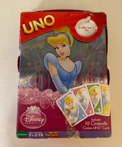 Cinderella Disney Princess 2011 Uno Game In Colorful Collector's Tin New in Box - Picture 1 of 5