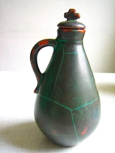 Paul Dresler Grootenburg Kanne mit Deckel H 20 cm - Kupferoxydreduktionsglasur - Bild 1 von 9
