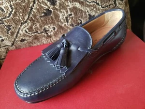 Mocassino barca ponte Salvatore Ferragamo blu navy nappa kiltie uomo 5,5 UK/7 US - Foto 1 di 19