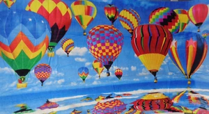 Hot Air Balloon Beach Bath Large Towel 40 x 70 Velour 100% Cotton - Picture 1 of 1