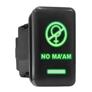 NO MAAM - Interruttore a spinta alto retroilluminato verde 1,54"x 0,83" (adatto: Toyota) - Foto 1 di 6