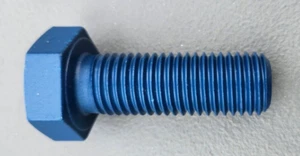 (2 Pcs) Lightning Bolt 7/8-9 X 2-1/2 A193 B7 HEAVY HEX BOLT, PTFE BLUE - Picture 1 of 3