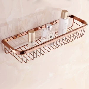 Rose Gold Copper Bathroom Wall Mount Shelf Shower Caddy Basket Gba508 - Picture 1 of 11