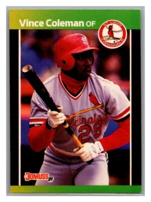 1989 Donruss Vince Coleman #181a - Image 1 of 2