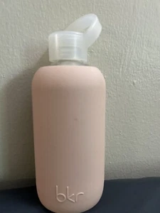Botella de agua de vidrio BKR lisa con funda de silicona pequeña 16 oz rosa - Imagen 1 de 8