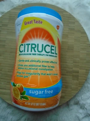 Citrucel pó de fibra sem açúcar para alívio da constipação 32 oz laranja EXP-09/26 - Imagem 1 de 4