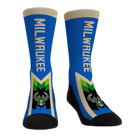 Rock Em Socks Milwaukee Bucks 2022/23 City Edition Crew Socks Cover