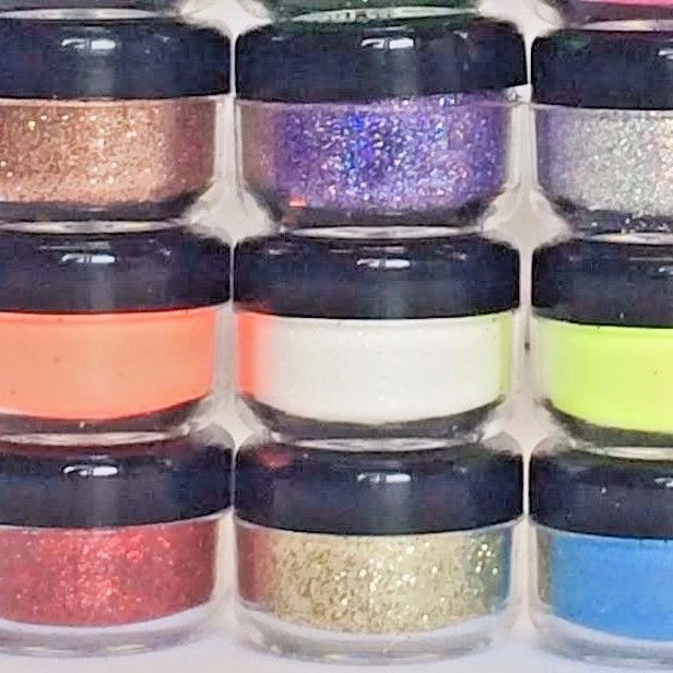 Mermaid Effect Glitter Pots - Fine Dust Iridescent Neon Nail Art Gel Acrylic  - Image 1 of 1