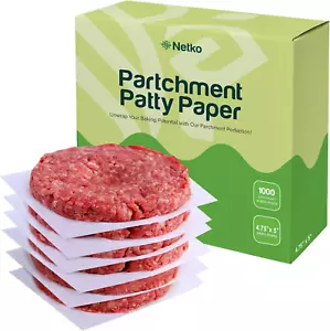 Waxed Butcher Paper Sheets | Hamburger Patty, | 1000 Non-Stick Wax Paper Squares - Picture 1 of 12