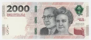 Argentina 2000 Pesos ND 2023 Pick 368 UNC Uncirculated Banknote Serial N Type 2 - Picture 1 of 2