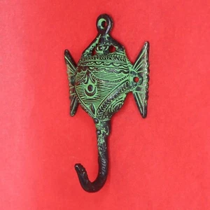 Elephant Shape Antique Style Handmade Brass Cloth Key Towel 1 Hook Wall Hanger - Picture 1 of 6