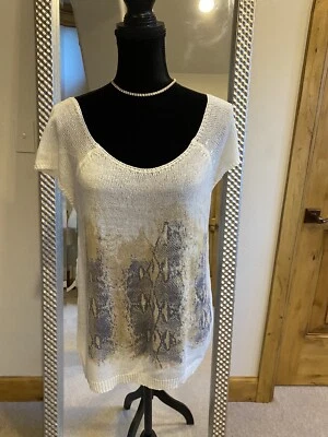 Antonio Melanie Short Sleeve Cream Colored Sweater US Size Small - Image 1 of 4