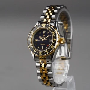 Zodiac Women Watch PROFESSONAL108.22.06 BlackDIAL 28mm Vintage Diver New Battery - Picture 1 of 17