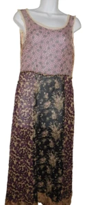 JOHNNY WAS ABITO IN RETE DI SETA TRASPARENTE BOHO PANEL FLOREALE DONNA Tg S - Foto 1 di 14