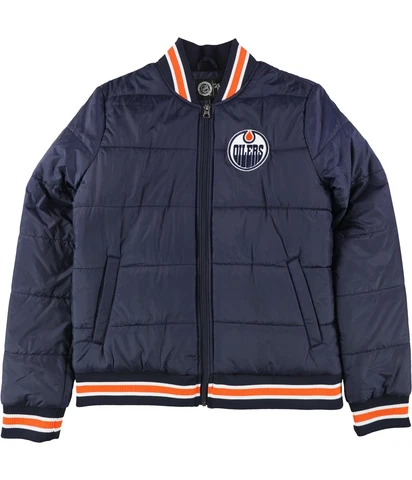 G-III Sports Womens Edmonton Oilers Jacket, Blue, Medium Cover
