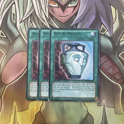 BP02-EN160 x3 Pot of Duality Black Rare Excellent Condition Yugioh - Image 1 of 2