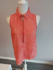 Michael Kors Blouse Size Small Orange With Zip Collared - Picture 1 of 6