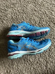 WOMENS ASICS GEL KAYANO 23 RUNNING SHOES SIZE US 8.5 BLUE WHITE - Picture 1 of 8