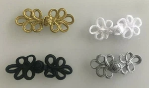 LUREX FROG FASTENERS - GOLD BLACK WHITE SILVER - Picture 1 of 2