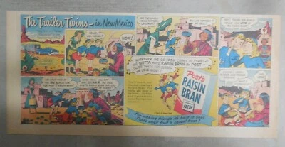 Post's Cereal Ad: Trailer Twins "New Mexico" from 1950's Size: 7.5  x 15 inches - Image 1 of 3