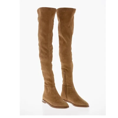 $1550 Jimmy Choo Palina Botas de Gamuza Elastizadas Sobre la Rodilla Talla 38 Foto 1 de 4