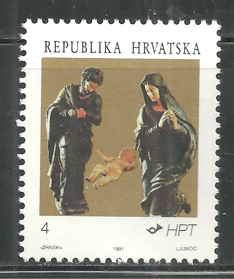 CROACIA 102 MNH FIGURAS DE GUARDERÍA DE LA SAGRADA FAMILIA, MONASTERIO KOSJIUN Foto 1 de 1