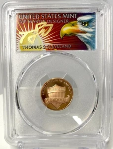 2023-S 1C Lincoln Cent PCGS PR70RD DCAM SHIELD FS Thomas Cleveland Eagle Signed - Picture 1 of 8