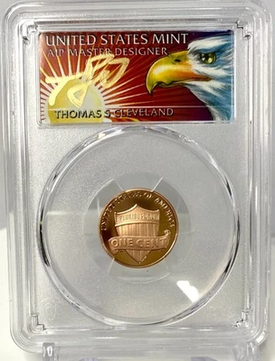 2023-S 1C Lincoln Cent PCGS PR70RD DCAM SHIELD FS Thomas Cleveland Eagle Signed - Image 1 of 4