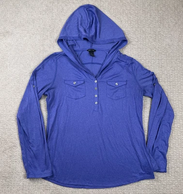 Sudadera con Capucha Marmot Para Mujer L Laura Henley Manga Larga Pullover Púrpura Caminata Elástica Foto 1 de 4