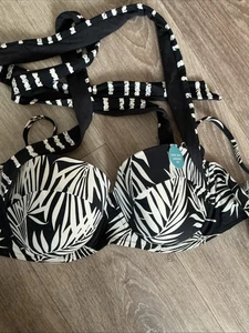 Marks And Spencer Black Bikini Top Size 36 C , New With Tags , Multiway - Picture 1 of 3