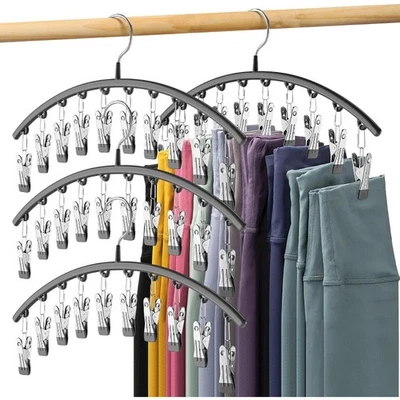  2 Pack Legging Organizer for Closet Metal Yoga Pants Hangersw/10 Clips Holds  - Image 1 of 4