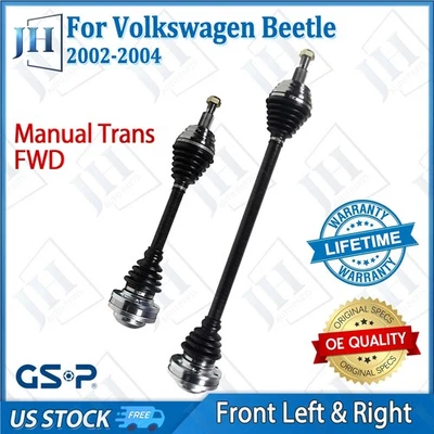 OE Front Pair Left Right CV Axle Shaft Set For 2002 03 04 Volkswagen Beetle FWD - Image 1 of 4