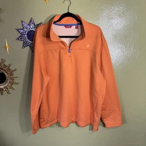 IZOD Golf Men’s XL 1/4 Zip Pullover Orange Mock Neck Long Sleeve Sweater Active - Picture 1 of 10