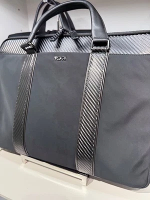 NEW Tumi THORNBERRY 15.0” Triple Compartment Briefcase - BLACK & CARBON FIBER - Image 1 of 2
