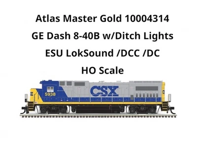 Atlas Master Gold 1004314 GE Dash 8-40B w/Ditch Lights ~  Loksound DCC CSX #5938 - Image 1 of 3