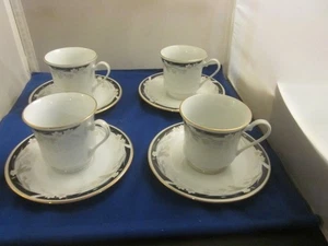 4 Coffee / Tea Cup & Saucer Set - MICHELLE by CROWN MING FINE CHINA Jian Shiang - Picture 1 of 6