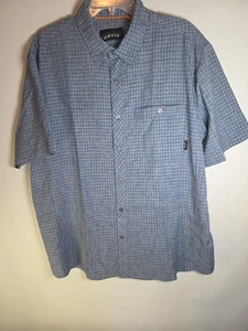 Orvis Men’s Size L Blue Gray Check Cotton Casual Short Sleeve Shirt - Picture 1 of 7