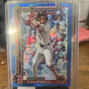 2025 Topps Holiday Kristian Cambell Azul Brillo Metálico #H103 (RC) Medias Rojas - Imagen 1 de 2
