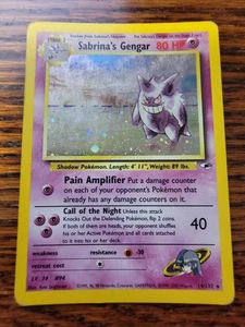 PL Pokémon TCG Sabrina's Gengar Gym Heroes 14/132 Unlimited Holo Rare - Picture 1 of 6